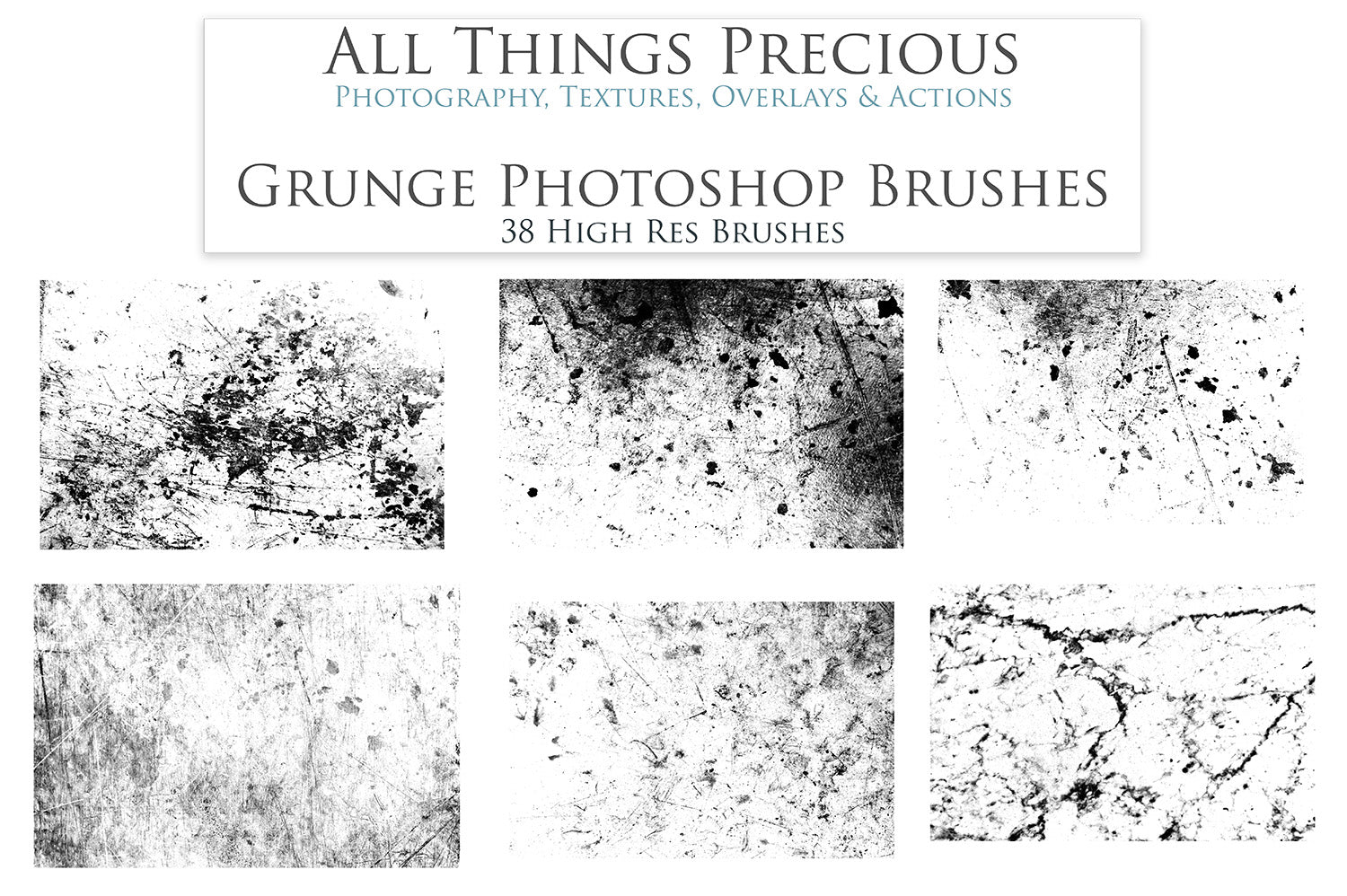 High Resolution Grunge and Grit Photoshop brushes for photography and digital design.  Digital Stamps for scrapbooking, photography and graphic design. Assets and Add ons. High resolution digital files.  ATP Textures